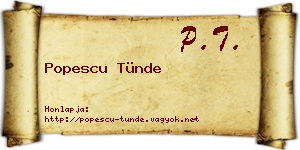 Popescu Tünde névjegykártya